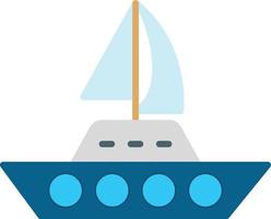 icona piatta dello yacht vettore
