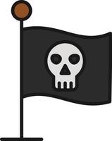 linea di bandiera pirata riempita vettore