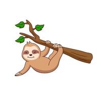 simpatico cartone animato bradipo. illustrazione vettoriale. simpatico cartone animato animale vettore