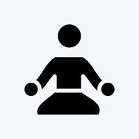 meditazione sull'icona. adatto per un simbolo sano. stile glifo. design semplice modificabile. vettore del modello di progettazione. semplice illustrazione
