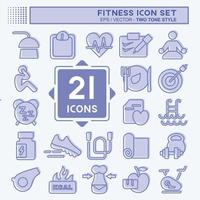 icona set fitness. adatto per un simbolo sano. stile bicolore. design semplice modificabile. vettore del modello di progettazione. semplice illustrazione