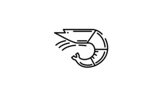 disegno dell'icona di gamberetti vettore