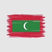 pennello bandiera maldive. bandiera nazionale vettore