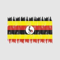 pennellate della bandiera dell'uganda. bandiera nazionale vettore