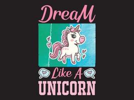 file vettoriale di design t-shirt unicorno