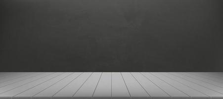 muro di cemento grigio strutturato nella stanza studio, sfondo vettoriale 3d della stanza della galleria vuota in superficie di cemento grigio scuro con motivo incrinato. ampio sfondo banner per concetti di design loft