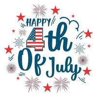 felice 4 luglio festa dell'indipendenza degli stati uniti d'america t-shirt design vector