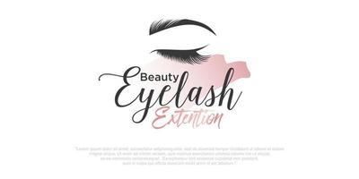 design del logo di lusso lash per la bellezza con elemento creativo vettore