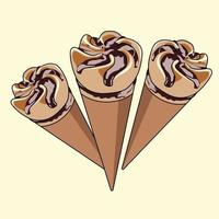 disegno vettoriale dell'illustrazione del gelato al cioccolato