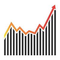 vettore icona grafico in crescita. disegno vettoriale del segno di crescita