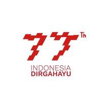 logo del giorno dell'indipendenza dell'indonesia. dirgahayu si traduce in longevità o lunga vita vettore