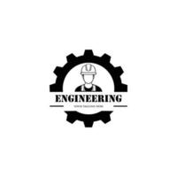 logo dell'ingegnere meccanico. logo e design dell'identità. vettore