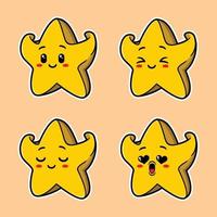 illustrazione vettoriale di emoji carino stella