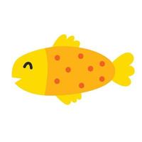 simpatico pesce giallo. illustrazione infantile di vettore