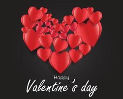 felice giorno di san valentino rosso a forma di cuore carta tagliata sfondo con messaggio di saluto illustrazione di san valentino o vettore di carta d'amore giorno d'amore