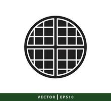 modello di progettazione logo vettoriale icona cibo waffle