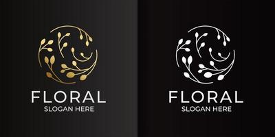 logo minimalista per fiori decorativi vettore