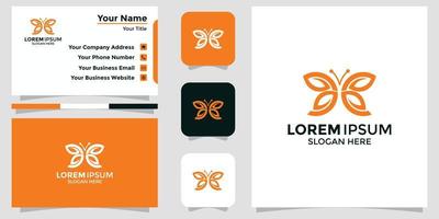 logo con design a farfalla e carta di branding vettore