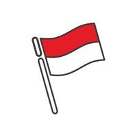 bandiera indonesiana logo line art vettore