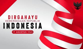 felice festa dell'indipendenza indonesiana. dirgahayu republik indonesia, che significa lunga vita all'Indonesia. sfondo del giorno dell'indipendenza indonesiana 17 agosto. illustrazione vettoriale