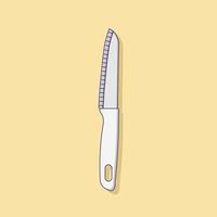 illustrazione dell'icona di vettore del coltello da cucina con contorno per elemento di design, clip art, web, pagina di destinazione, adesivo, banner. stile cartone animato piatto