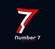 design del logo numero 7. serie di lettere speciali uniche lineari. illustrazione vettoriale del modello di design minimale creativo
