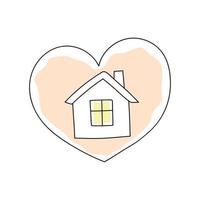 dolce casa in stile doodle vettore