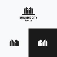 modello di design piatto icona logo città edificio vettore
