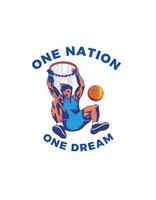 una nazione un sogno basket sport design.eps vettore