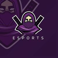 illustrato il moderno ninja esports gaming logo.eps vettore
