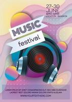 poster del festival musicale per la festa notturna vettore