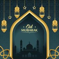 illustrazione realistica di eid al-fitr vettore premium