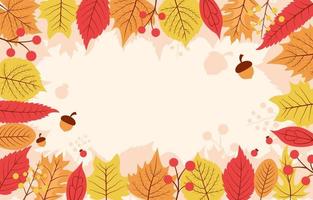 sfondo foglia d'autunno con cornice di congedo caduto vettore