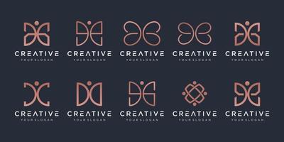 set di design creativo logo monogramma astratto. vettore