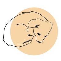 illustrazione vettoriale di cane triste. Linea artistica.