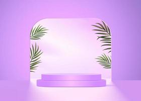 I prodotti di sfondo 3d mostrano la scena del podio con una piattaforma geometrica per mostrare i prodotti cosmetici. vetrina scenica su studio di visualizzazione piedistallo vettore