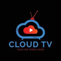 cloud tv logo design modello di logo vettoriale cloud tv