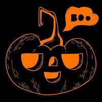 vacanza halloween carino zucca jack lanterna. illustrazione vettoriale. disegno a tratteggio di doodle disegnato a mano per l'arredamento, il design e la decorazione delle vacanze, stampa. vettore