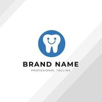 ispirazione per il design del logo del dente del cerchio vettore