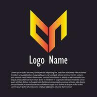 illustrazione del design del logo del monogramma della lettera cn con sfumatura arancione e rossa. molto adatto per loghi aziendali, siti Web, emblemi, marchi. vettore