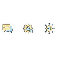 set di icone del servizio di social networking. elementi di vettore di simbolo del pacchetto di servizi di social networking per il web infografico