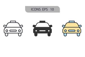taxi icone simbolo elementi vettoriali per il web infografica
