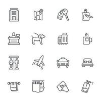 set di icone di servizio dell'hotel. elementi di vettore di simbolo del pacchetto di servizi dell'hotel per il web di infografica