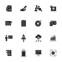set di icone del piano aziendale. elementi vettoriali di simbolo del pacchetto del business plan per il web infografico