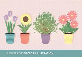 Illustrazione vettoriale di vasi di fiori