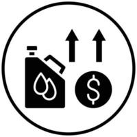 stile dell'icona di aumento del prezzo del petrolio vettore