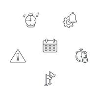 icone di gestione del tempo impostate. elementi vettoriali di simbolo del pacchetto di gestione del tempo per il web infografico