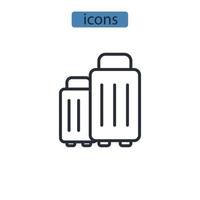 bagagli icone simbolo elementi vettoriali per il web infografica