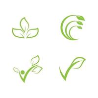 disegno del logo della natura dell'illustrazione della foglia verde vettore