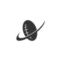 illustrazione di progettazione di logo dell'icona della palla da rugby vettore